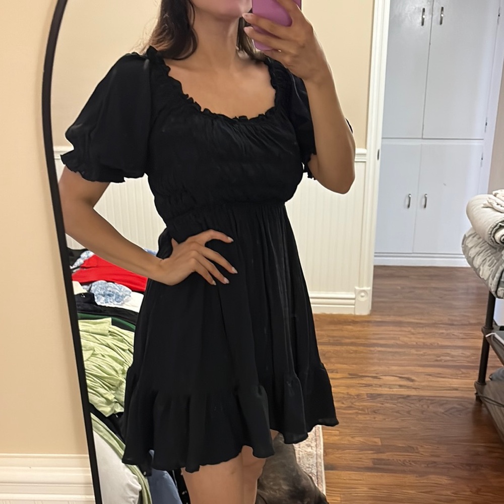 Elegant Black Ruffle Dress
